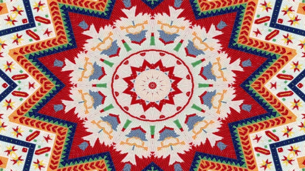 Аннотация Ethnic Authentic Symmetric Pattern Ornamental Decorative Kaleidoscope Movement Geometric — стоковое фото