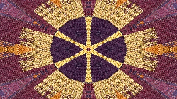 Abstrakte Ethnische Authentische Symmetrische Muster Ornamentale Dekorative Kaleidoskop Bewegung Geometrischer — Stockfoto