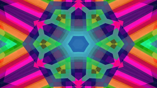 Abstract Colorful Symmetric Pattern Ornamental Decorative Kaleidoscope Movement Geometric Circle — Stock Photo, Image