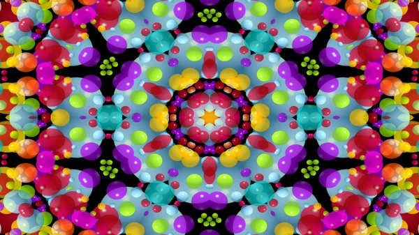 Αφηρημένη Πολύχρωμο Συμμετρικό Μοτίβο Διακοσμητική Καλειδοσκόπιο Κίνησης Γεωμετρικός Κύκλος Και — Φωτογραφία Αρχείου