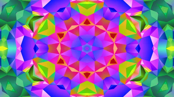 Abstract Colorful Symmetric Pattern Ornamental Decorative Kaleidoscope Movement Geometric Circle — Stock Photo, Image