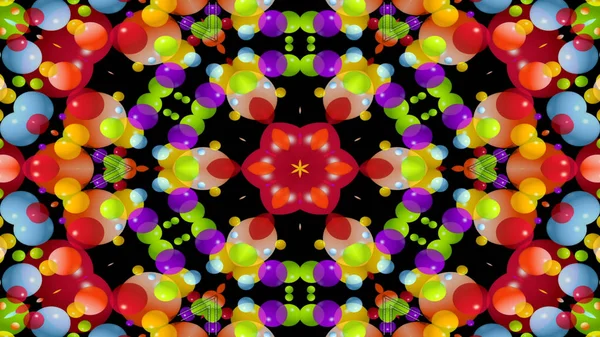 Abstraktní Barevný Symetrický Vzor Ornamentální Dekorativní Kaleidoskop Hnutí Geometrický Kruh — Stock fotografie