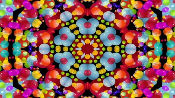 Abstraktní Barevný Symetrický Vzor Ornamentální Dekorativní Kaleidoskop Hnutí Geometrický Kruh — Stock fotografie