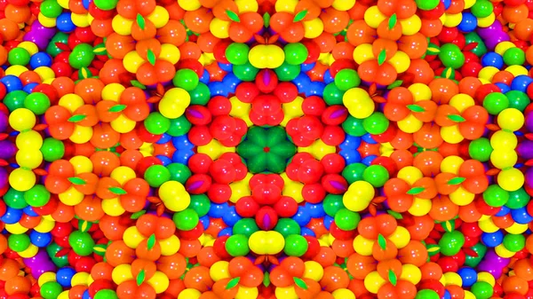 Abstrakte Bunte Symmetrische Muster Ornamentale Dekorative Kaleidoskop Bewegung Geometrischer Kreis — Stockfoto