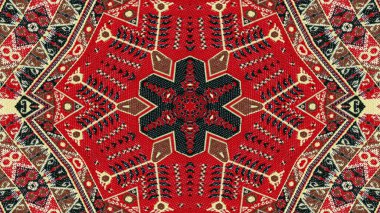 Soyut etnik otantik simetrik desen süs dekoratif Kaleidoscope hareketi geometrik daire ve yıldız şekli
