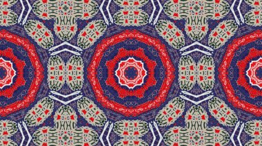 Soyut etnik otantik simetrik desen süs dekoratif Kaleidoscope hareketi geometrik daire ve yıldız şekli
