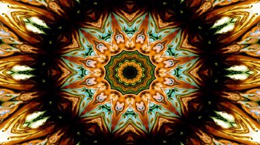 Soyut etnik otantik simetrik desen süs dekoratif Kaleidoscope hareketi geometrik daire ve yıldız şekli