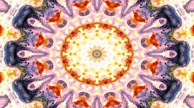 Soyut etnik otantik simetrik desen süs dekoratif Kaleidoscope hareketi geometrik daire ve yıldız şekli