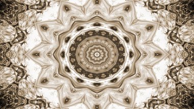 Soyut etnik otantik simetrik desen süs dekoratif Kaleidoscope hareketi geometrik daire ve yıldız şekli