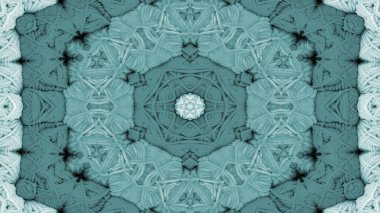 Soyut Renkli Simetrik Desensel Dekoratif Kaleydoskop Hareketi Geometrik Çember ve Yıldız Şekilleri