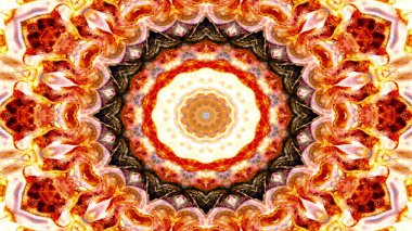 Soyut etnik otantik simetrik desen süs dekoratif Kaleidoscope hareketi geometrik daire ve yıldız şekli