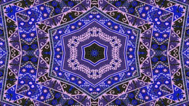 Soyut etnik otantik simetrik desen süs dekoratif Kaleidoscope hareketi geometrik daire ve yıldız şekli