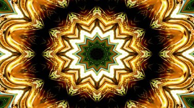 Soyut etnik otantik simetrik desen süs dekoratif Kaleidoscope hareketi geometrik daire ve yıldız şekli