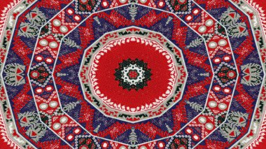 Soyut etnik otantik simetrik desen süs dekoratif Kaleidoscope hareketi geometrik daire ve yıldız şekli