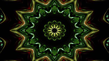 Soyut etnik otantik simetrik desen süs dekoratif Kaleidoscope hareketi geometrik daire ve yıldız şekli