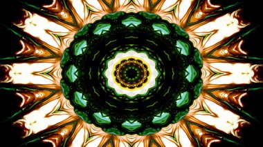 Soyut etnik otantik simetrik desen süs dekoratif Kaleidoscope hareketi geometrik daire ve yıldız şekli