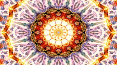 Soyut etnik otantik simetrik desen süs dekoratif Kaleidoscope hareketi geometrik daire ve yıldız şekli