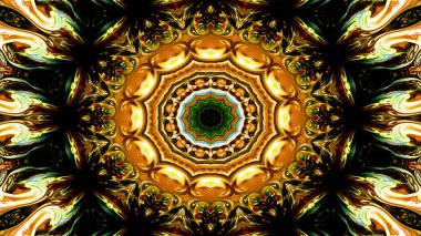 Soyut etnik otantik simetrik desen süs dekoratif Kaleidoscope hareketi geometrik daire ve yıldız şekli