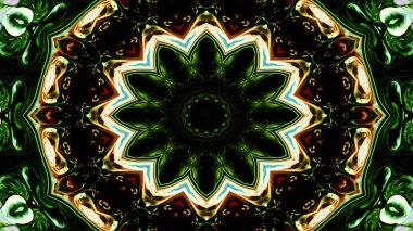 Soyut etnik otantik simetrik desen süs dekoratif Kaleidoscope hareketi geometrik daire ve yıldız şekli