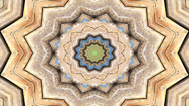 Soyut etnik otantik simetrik desen süs dekoratif Kaleidoscope hareketi geometrik daire ve yıldız şekli