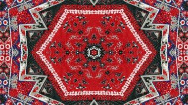 Soyut etnik otantik simetrik desen süs dekoratif Kaleidoscope hareketi geometrik daire ve yıldız şekli