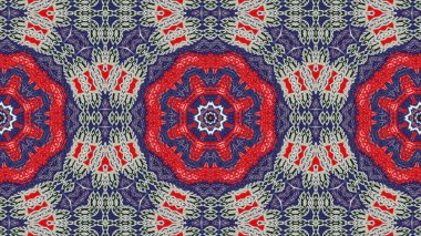 Soyut etnik otantik simetrik desen süs dekoratif Kaleidoscope hareketi geometrik daire ve yıldız şekli