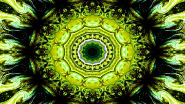 Soyut etnik otantik simetrik desen süs dekoratif Kaleidoscope hareketi geometrik daire ve yıldız şekli