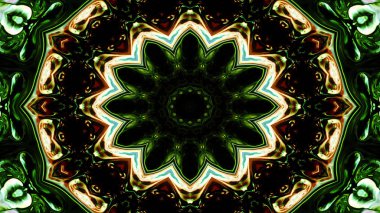 Soyut etnik otantik simetrik desen süs dekoratif Kaleidoscope hareketi geometrik daire ve yıldız şekli