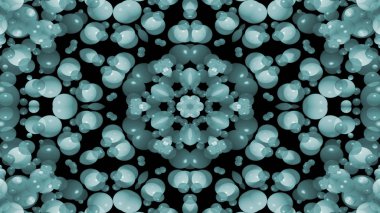 Soyut Renkli Simetrik Desensel Dekoratif Kaleydoskop Hareketi Geometrik Çember ve Yıldız Şekilleri