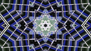 Soyut İnşaat Sanayi alanı simetrik desen süs dekoratif Kaleidoscope hareketi geometrik daire ve yıldız şekiller