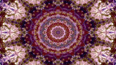 Soyut etnik otantik simetrik desen süs dekoratif Kaleidoscope hareketi geometrik daire ve yıldız şekli