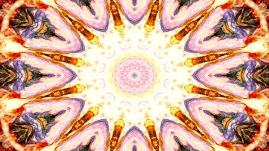 Soyut etnik otantik simetrik desen süs dekoratif Kaleidoscope hareketi geometrik daire ve yıldız şekli