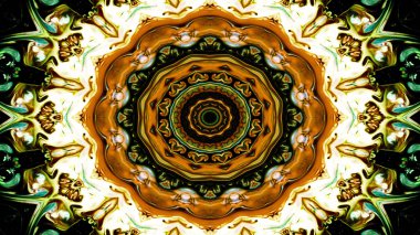 Soyut etnik otantik simetrik desen süs dekoratif Kaleidoscope hareketi geometrik daire ve yıldız şekli