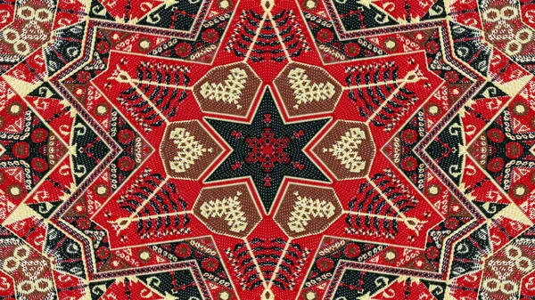 Abstract Ethnic Authentic Symmetric Pattern Ornamental Decorative Kaleidoscope Movement Geometric — Stock Photo, Image