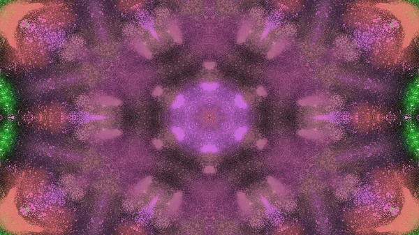 Soyut Renkli Simetrik Desensel Dekoratif Kaleydoskop Hareketi Geometrik Çember ve Yıldız Şekilleri