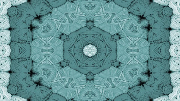 Soyut Renkli Simetrik Desensel Dekoratif Kaleydoskop Hareketi Geometrik Çember ve Yıldız Şekilleri