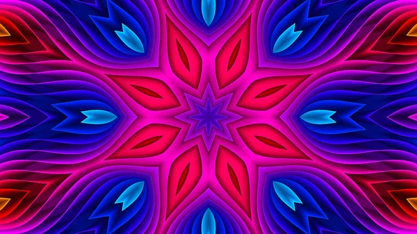 Abstract Colorful Symmetric Pattern Ornamental Decorative Kaleidoscope Movement Geometric Circle — Stock Photo, Image