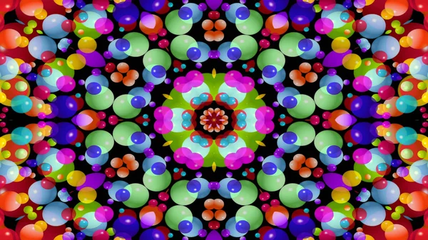 Modèle Symétrique Coloré Abstrait Décoratif Décoratif Kaléidoscope Mouvement Géométrique Cercle — Photo