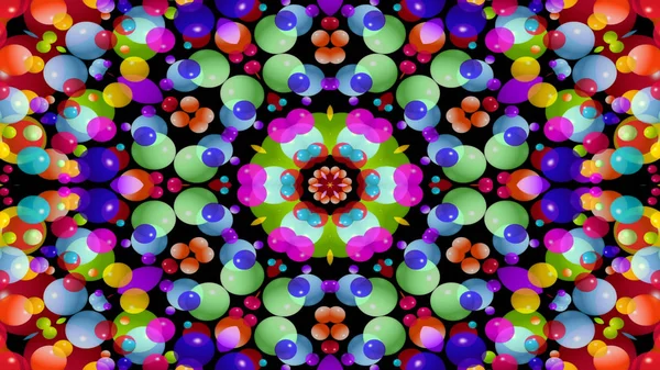 Abstraktní Barevný Symetrický Vzor Ornamentální Dekorativní Kaleidoskop Hnutí Geometrický Kruh — Stock fotografie