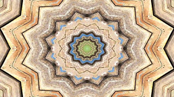 Soyut etnik otantik simetrik desen süs dekoratif Kaleidoscope hareketi geometrik daire ve yıldız şekli