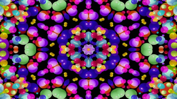 Abstraktní Barevný Symetrický Vzor Ornamentální Dekorativní Kaleidoskop Hnutí Geometrický Kruh — Stock fotografie