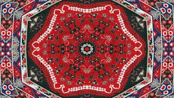 Abstrakte Ethnische Authentische Symmetrische Muster Ornamentale Dekorative Kaleidoskop Bewegung Geometrischer — Stockfoto