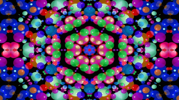 Abstract Colorful Symmetric Pattern Ornamental Decorative Kaleidoscope Movement Geometric Circle — Stock Photo, Image