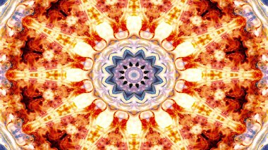 Soyut etnik otantik simetrik desen süs dekoratif Kaleidoscope hareketi geometrik daire ve yıldız şekli