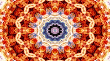 Soyut etnik otantik simetrik desen süs dekoratif Kaleidoscope hareketi geometrik daire ve yıldız şekli