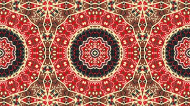 Soyut etnik otantik simetrik desen süs dekoratif Kaleidoscope hareketi geometrik daire ve yıldız şekli