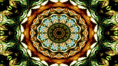 Soyut etnik otantik simetrik desen süs dekoratif Kaleidoscope hareketi geometrik daire ve yıldız şekli