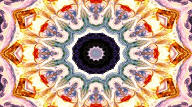 Soyut etnik otantik simetrik desen süs dekoratif Kaleidoscope hareketi geometrik daire ve yıldız şekli