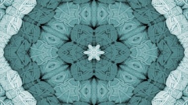 Soyut Renkli Simetrik Desensel Dekoratif Kaleydoskop Hareketi Geometrik Çember ve Yıldız Şekilleri