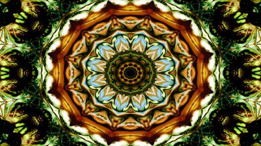 Soyut etnik otantik simetrik desen süs dekoratif Kaleidoscope hareketi geometrik daire ve yıldız şekli